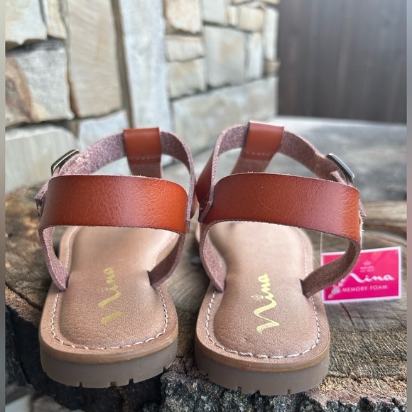 Nina Orange girls casual Sandals with T-Strap Design NWT Sz-3. E - Picture 5 of 9